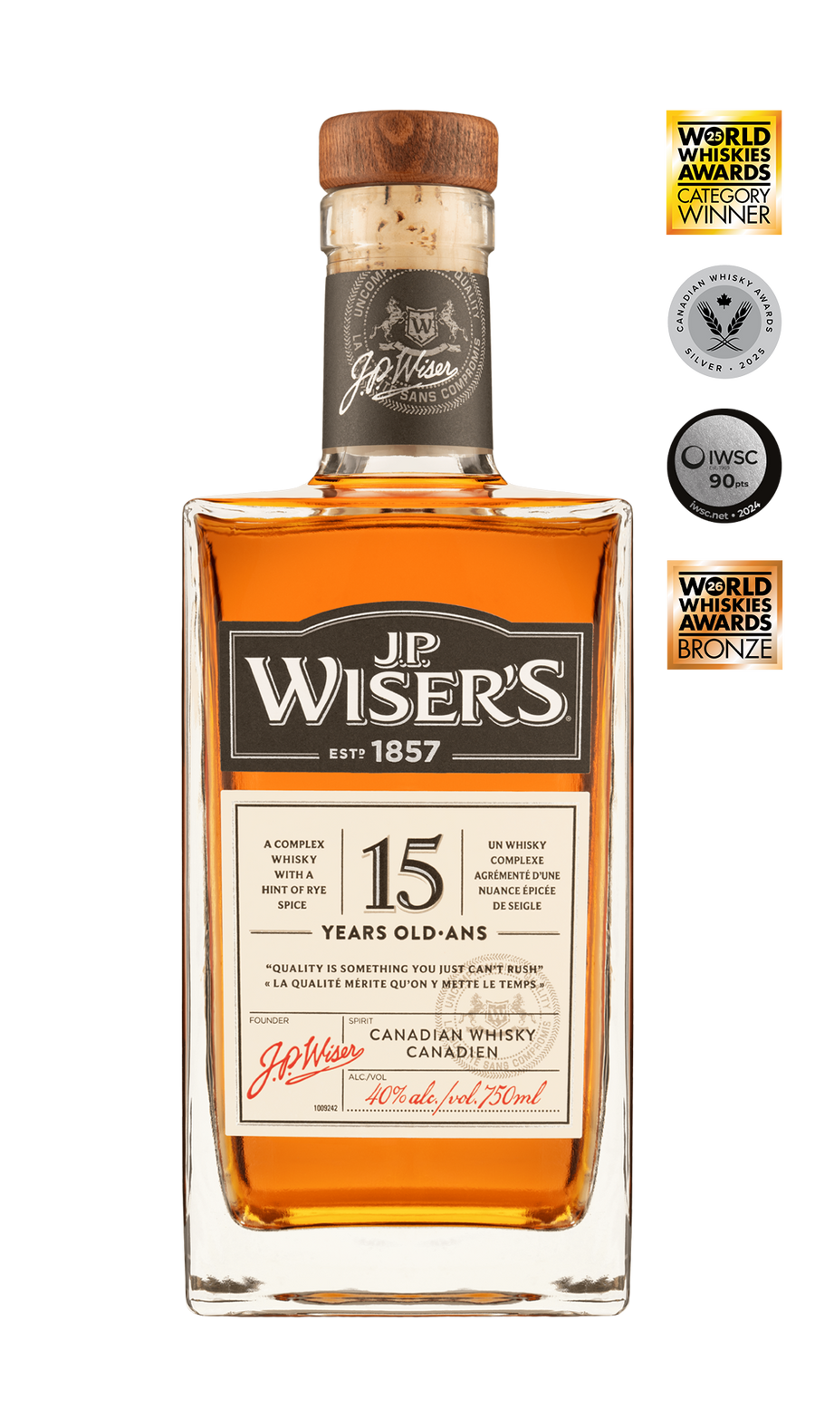 J.P. Wiser's 15 Year Old Canadian Whisky