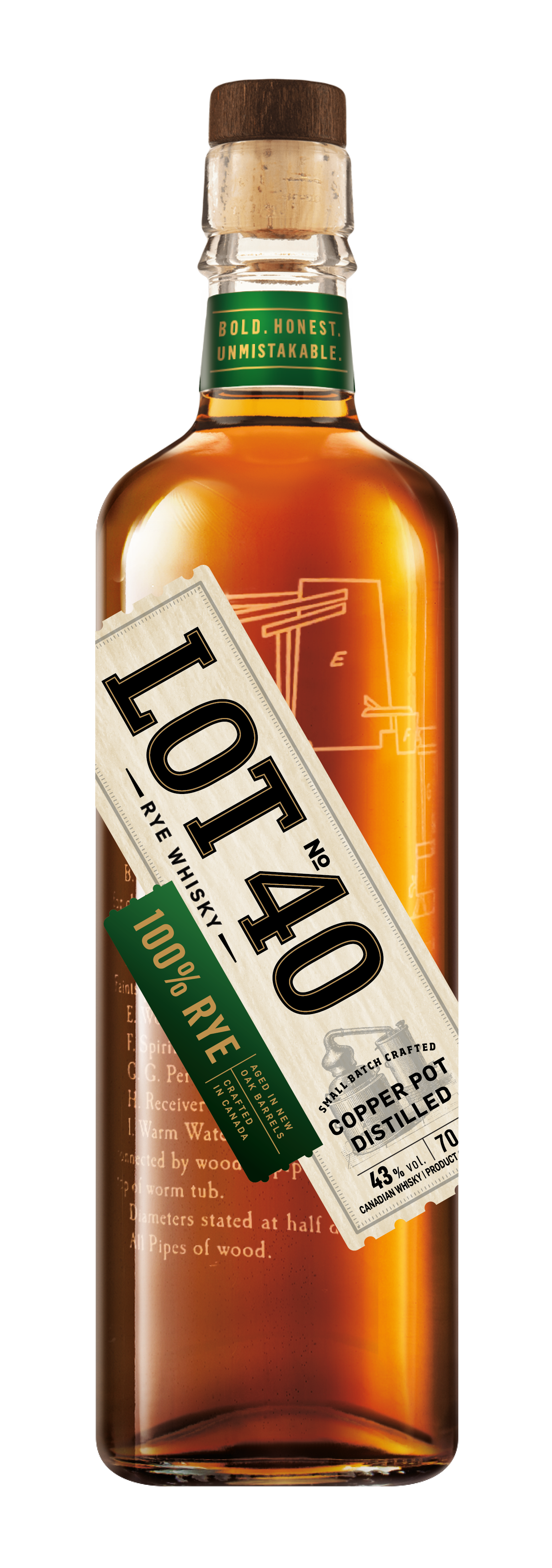 Lot No. 40 100% Pot Still Rye Whisky
